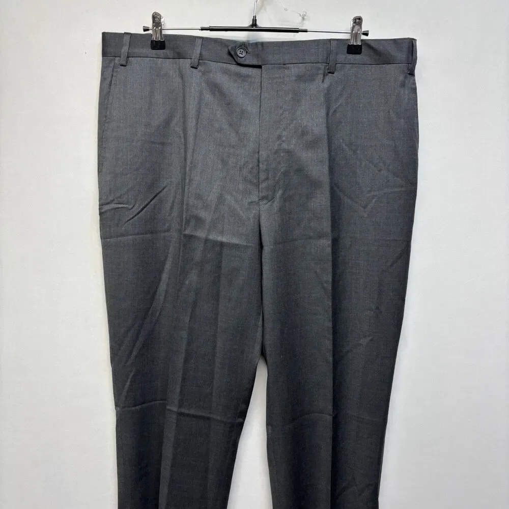 NWT Kirkland Signature Men 100% Wool Dress Pants Slack Size 38x29 Gray D119 -17